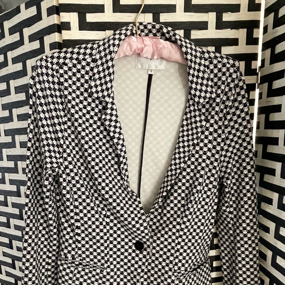 BETABRAND Catstooth Cat Print Yoga Work Pants & Blazer (suit) Size Small Petite